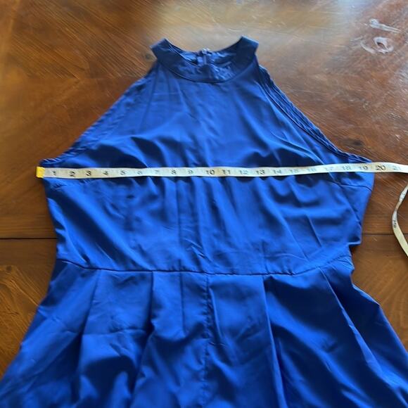 Blue Lightweight High Low Maxi Dress with Bolero Jacket and Tie Belt Size 14 - Picture 11 of 16